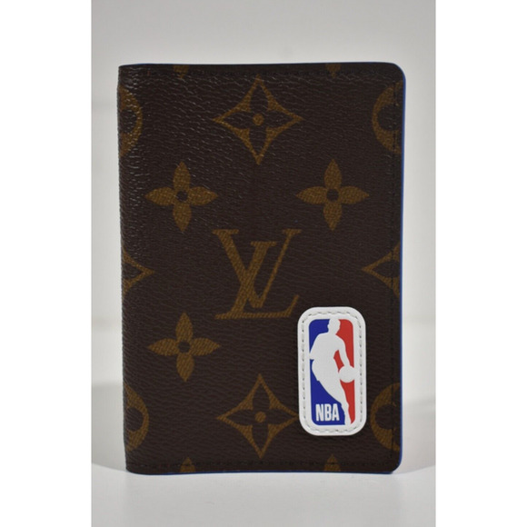 Louis Vuitton NBA Brown Monogram Canvas Red Logo Patch Pocket Organizer Wallet - Picture 2 of 8